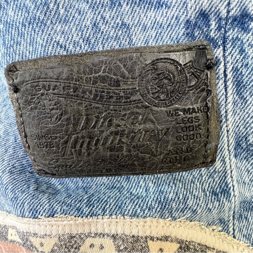 Upcycled Denim Tote Bag Diesel Jeans & Dessert Graphic - Picture 13 of 15